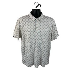 Swannies Golf Polo Sz Large Mountain Geometric Diamond Print Performance Stretch